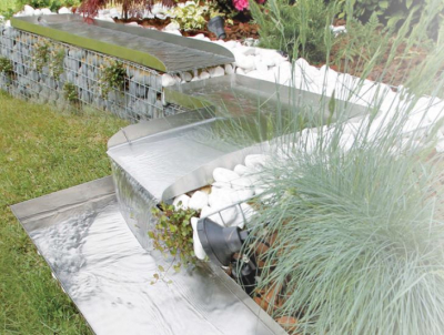Ubbink Wolga, Start - Bachlauf mit Schlauchanschluss 1, Inox 304 - H4 x 30 x 98 cm