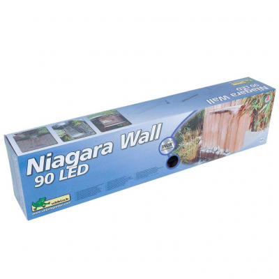 Ubbink Niagara,  90 LED WALL - Wasserfall, Inox 316L, Trafo 12V, 62 LEDs warmweiß, 1 - H10 x 90 x 20 cm, LED: 420 Lumen, EEK A+, 7W