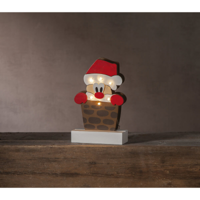 STAR TRADING Fensterleuchter FREDDY Weihnachtsmann Schornstein, 6 warmweiße LEDs
