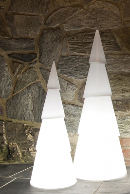 8 seasons - Motivleuchte Weihnachtsbaum Shining Tree rund 100 cm weiß RGB