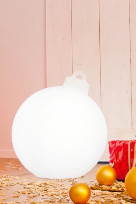 8 seasons - Motivleuchte Shining Christmas Ball 33 cm weiß Solar