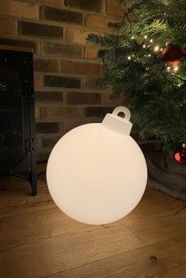 8 seasons - Motivleuchte Shining Christmas Ball 33 cm weiß Solar