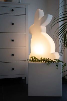 8 seasons - Motivleuchte Shining Rabbit 70 cm weiß Solar