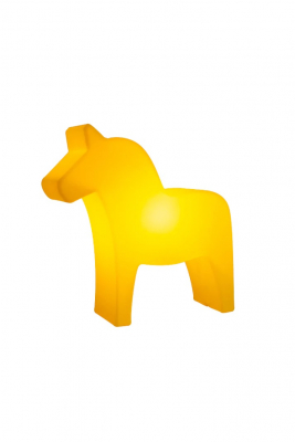 8 seasons - Motivleuchte Shining Dala Horse 43 cm gelb veredelt Solar