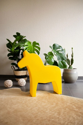8 seasons - Motivleuchte Shining Dala Horse 43 cm gelb veredelt Solar