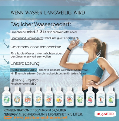 XAXX HC Refresh Liquid MULTIFRUCHT Konzentrat 1:150, 250 ml, zuckerfreier Sirup