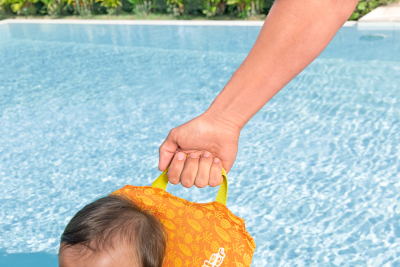 Bestway Puddle Jumper Schwimmweste Kleiner Wal mit Textilbezug, 0-2 Jahre