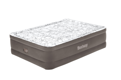 Bestway TriTech Doppelluftbett Fashion Flock mit integrierter Elektropumpe 203 x 152 x 56 cm