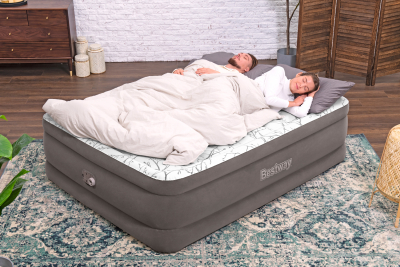 Bestway TriTech Doppelluftbett Fashion Flock mit integrierter Elektropumpe 203 x 152 x 56 cm