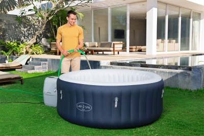 Bestway LAY-Z-SPA Energiespar-Whirlpool Miami AirJet für 4 Personen Durchmesser 180 x 66 cm, Dunkelblau