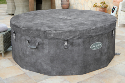 Bestway LAY-Z-SPA Whirlpool Carrara AirJet mit App-Steuerung, Schaumstoffpaneele, für 6 Personen, Durchm. 170 x 65 cm, Alabaster-Optik