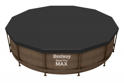 Bestway PVC-Abdeckplane Ø 370 cm, schwarz, rund