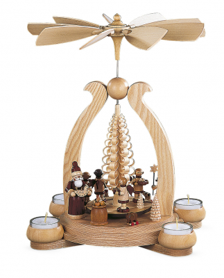 Bogenpyramide Bescherung 1-Stöckig, Natur, 25x19x34cm