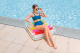 Bestway Luftmatratze Summer Colors mit Rückenlehne + klappbarem Fußteil 201 x 89 cm
