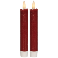 Star Trading 2 LED-Echtwachskerzen Flamme Antique rot