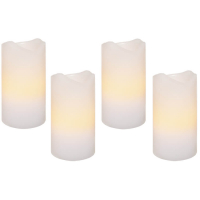Star Trading 4x LED-Echtwachskerzen je 1 LED mit Fernbedienung