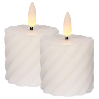Star Trading LED-Echtwachskerzen Flamme Swirl Votive  2er-Set