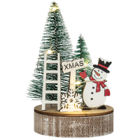 LED-Tischdekoration Schneemann mit Leiter, 5 warmweiße LEDs