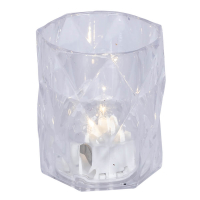 LED-Teelicht, 1 warmweiße LED, Kristall