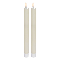 LED-Echtwachskerzen, Flame Antique, 1 warmweiße flackernde LED, 2er-Set