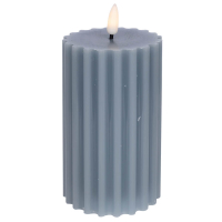 Star Trading LED-Echtwachskerzen, Flamme Stripe, 1 warmweiße flackernde LED, blau