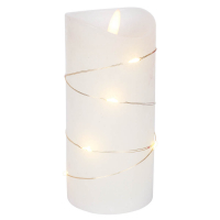 LED-Echtwachskerze, 10 warmweiße LEDs, weiß, Höhe 150 mm
