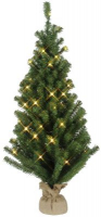 STAR Trading LED-Tannenbaum m. Jute-Sack 90cm ww/grün innen