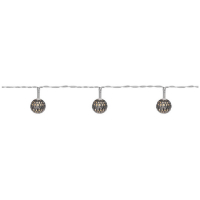 LED-Minilichterkette Metallkugeln, Silber, 10 warmweiße LEDs