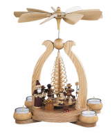 Bogenpyramide Bescherung 1-Stöckig, Natur, 25x19x34cm