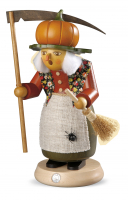 Räucherfigur, Gross Halloween Hexe Mit Kürbis, 14x25cm